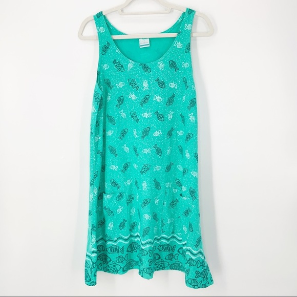 On White Novelty Fish Print Beach Dress/Cover Up - Picture 1 of 10